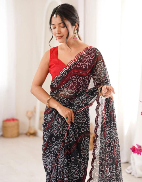 Basic Midnight Black Color Net Saari