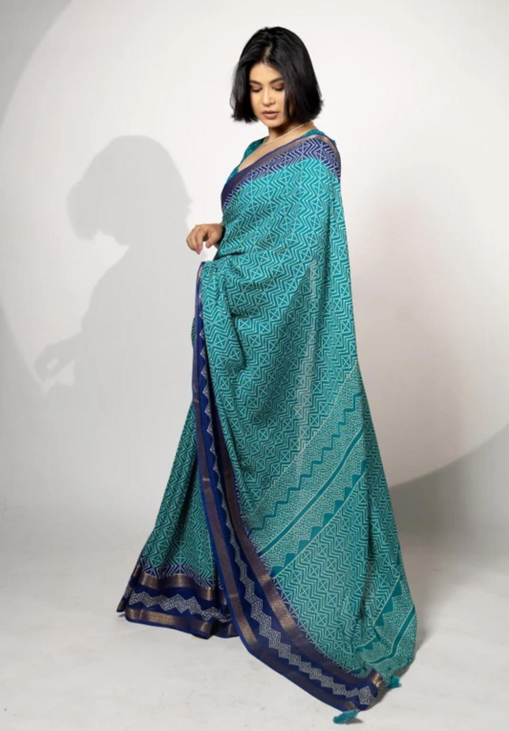 Sky Blue Purple Border Organza Silk Border Saree