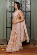 Rose Pink Tissue Organza Silk Saree