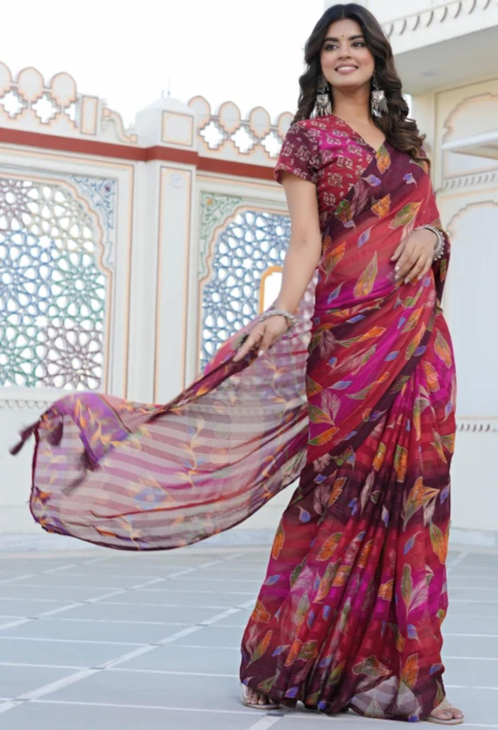 Basic Multicolored Pinkish Saari