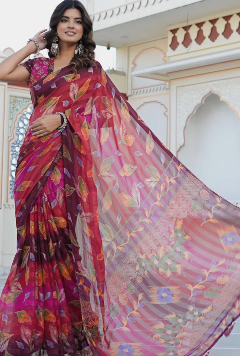 Basic Multicolored Pinkish Saari